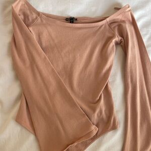 Express Tan Off-Shoulder Bodysuit